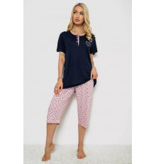 Піжама жіноча з принтом, колір синій, 243R7028