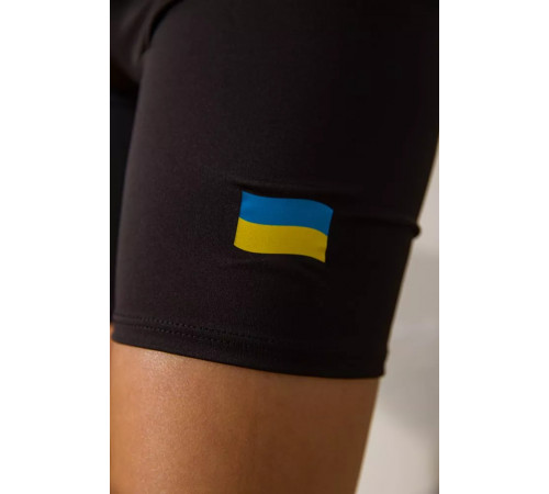 Женские велотреки, с патриотическим принтом, цвет Черный, 172R006-1.