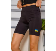 Женские велотреки, с патриотическим принтом, цвет Черный, 172R006-1.