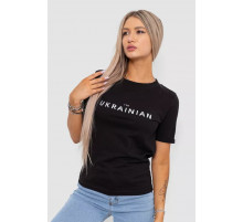 Женская футболка с принтом, цвет черный, 238R57383