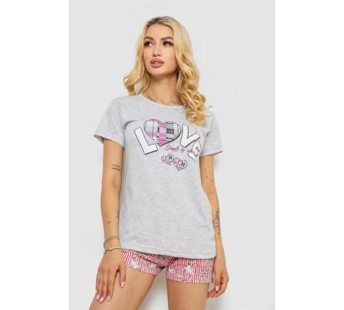 Піжама жіноча, колір сірий, 243R50716