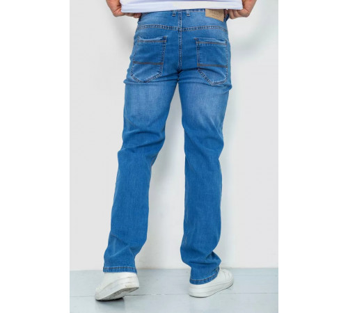 Джинсы мужские с потертостями, цвет голубой, 244R22-784