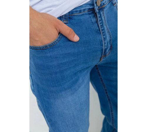 Джинсы мужские с потертостями, цвет голубой, 244R22-784