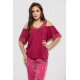Піжама жіноча з принтом, колір бордовий, 243R1600-015