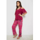 Піжама жіноча з принтом, колір бордовий, 243R1600-015