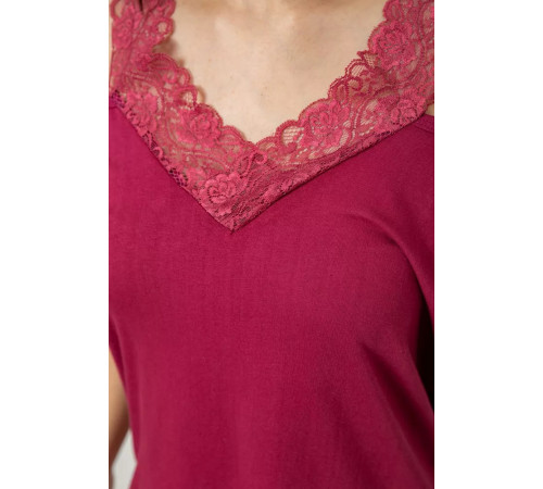 Піжама жіноча з принтом, колір бордовий, 243R1600-015