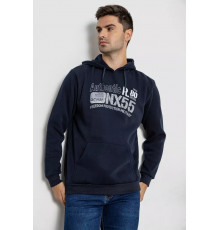 Худі чоловічий на флісі з капюшоном, колір темно-синій, 244R2196