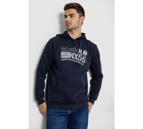 Худой мужской на флисе с капюшоном, цвет темно-синий, 244R2196