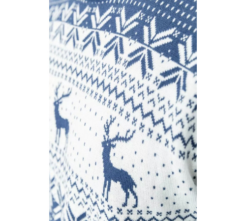 Свитер мужской с оленями, цвет джинс, 161R712