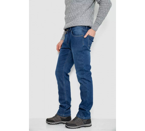 Джинсы мужские на флисе, цвет синий, 254R2410.