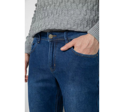 Джинсы мужские на флисе, цвет синий, 254R2410.