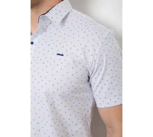 Рубашка мужская с принтом, цвет белый, 214R7340