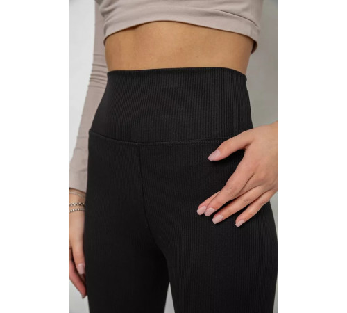 Лосины в рубчик, цвет черный, 238R58202