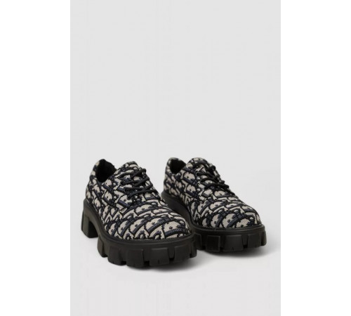Лофери жіночі на шнурках, колір чорний, 248RRT15-8