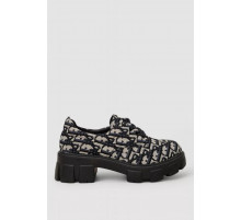 Лоферы женские на шнурках, цвет черный, 248RRT15-8