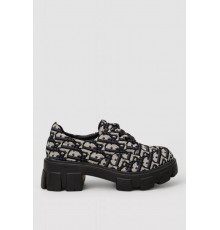 Лофери жіночі на шнурках, колір чорний, 248RRT15-8