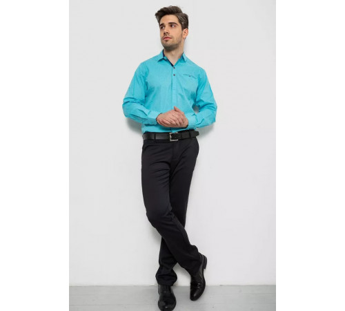 Рубашка мужская с принтом, цвет бирюзовый, 214R7172