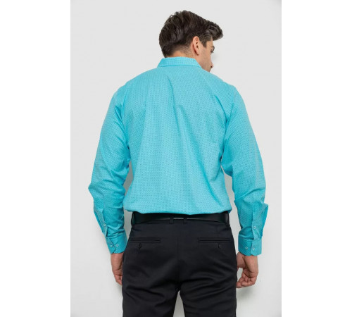 Рубашка мужская с принтом, цвет бирюзовый, 214R7172