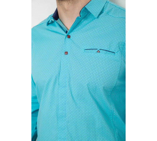 Рубашка мужская с принтом, цвет бирюзовый, 214R7172