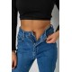 Джинси жіночі Mom-fit стрейч, колір синій, 244R1134