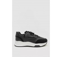 Кросівки жіночі екошкіра, колір чорний, 243R186-112