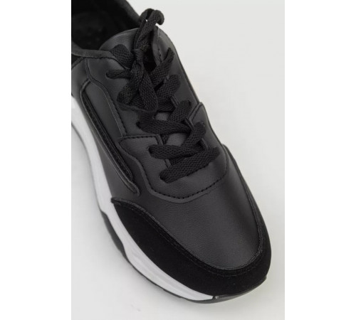 Кросівки жіночі екошкіра, колір чорний, 243R186-112