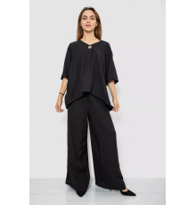 Костюм жіночий тканина льон жатка, колір чорний, 102R5263