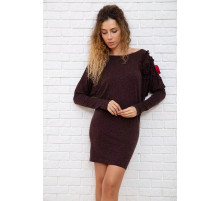 Вовняна приталена сукня, коричневого кольору, 167R147-1