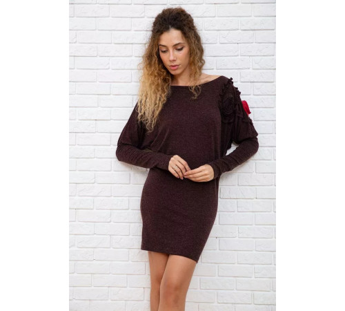 Вовняна приталена сукня, коричневого кольору, 167R147-1