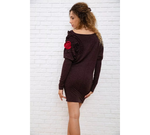 Вовняна приталена сукня, коричневого кольору, 167R147-1