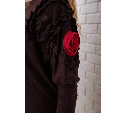 Вовняна приталена сукня, коричневого кольору, 167R147-1