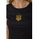 Футболка жіноча з вишитим тризубом, колір чорний, 244R2213-2