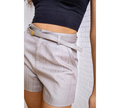 Шорты женские с поясом, бежевые 131R6622.