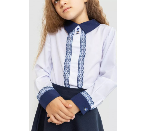 Блузка ошатна для дівчаток, колір біло-синій, 172R205-5