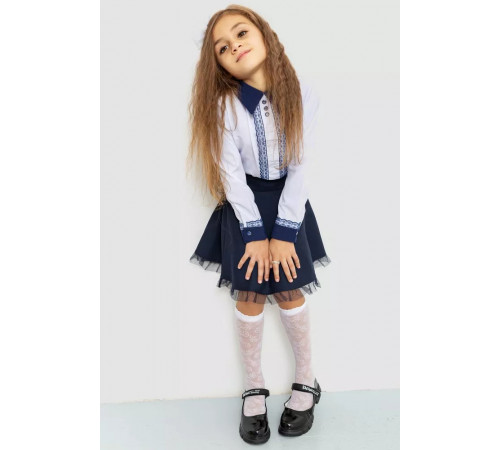 Блузка ошатна для дівчаток, колір біло-синій, 172R205-5