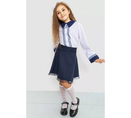 Блузка ошатна для дівчаток, колір біло-синій, 172R205-5