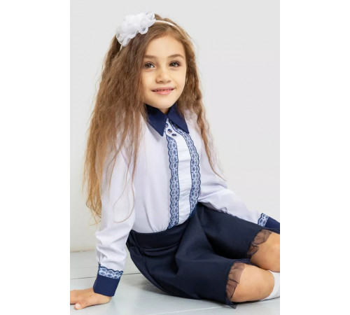 Блузка ошатна для дівчаток, колір біло-синій, 172R205-5