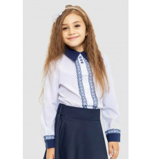 Блузка нарядная для девочек, цвет бело-синий, 172R205-5.