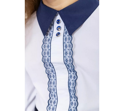 Блузка ошатна для дівчаток, колір біло-синій, 172R205-5