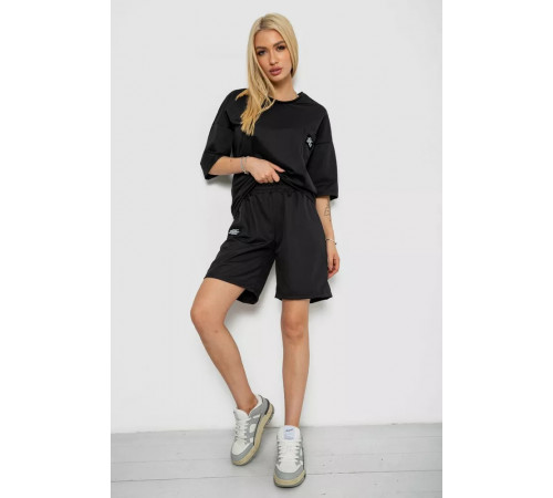 Костюм жіночий однотонний, колір чорний, 238R116-2