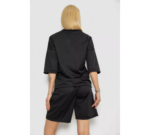 Костюм жіночий однотонний, колір чорний, 238R116-2