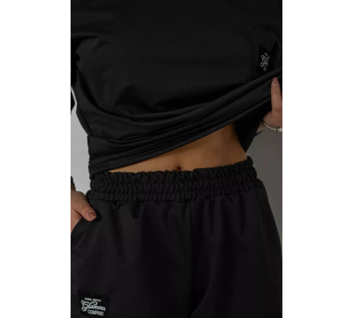 Костюм жіночий однотонний, колір чорний, 238R116-2