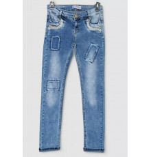 Джинсы для девочек, цвет синий, 247R3809