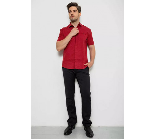Рубашка мужская с принтом, цвет бордовый, 214R7130