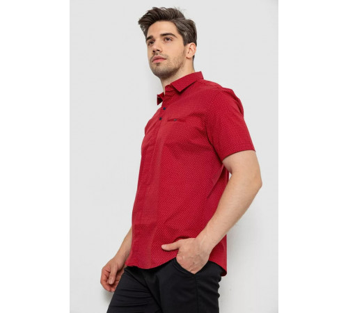 Рубашка мужская с принтом, цвет бордовый, 214R7130