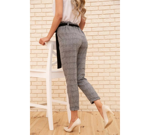 Женские укороченные брюки, в клетку, цвет Серый, 172R9313-1