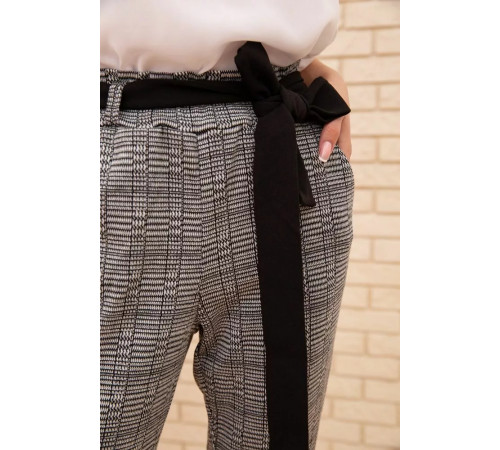 Женские укороченные брюки, в клетку, цвет Серый, 172R9313-1