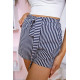 Женские шорты, в сине-белую полоску с поясом, 172R009