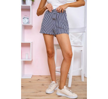 Жіночі шорти, в синьо-білу смужку з поясом, 172R009