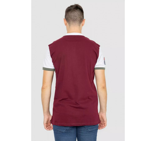 Поло мужское с принтом, цвет бордовый, 247R317